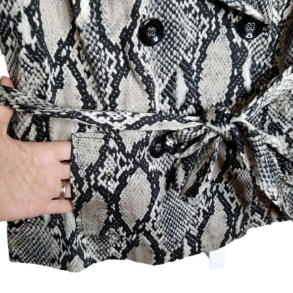 Focus 2000 Petite Snake Print Trench Blazer 10P - Picture 2 of 8